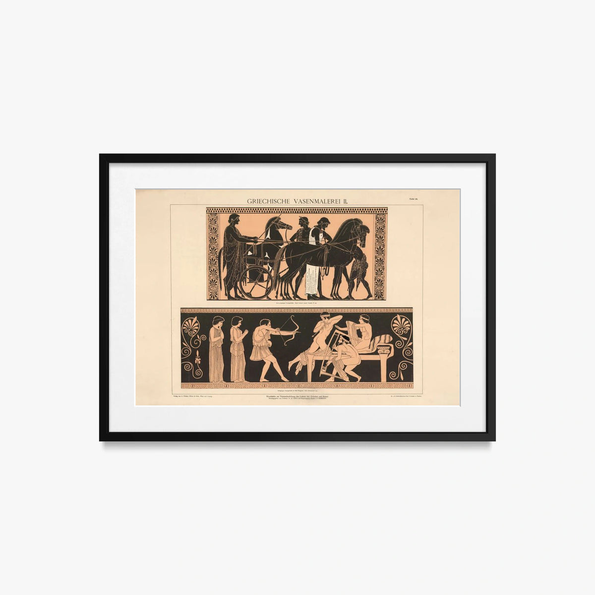 Pittura Vascolare Greca II - A. Pichler's Witwe & Sohn, opera di A. Pichler's Witwe & Sohn (Classici), stampa con passepartout e cornice nera, 70x50cm