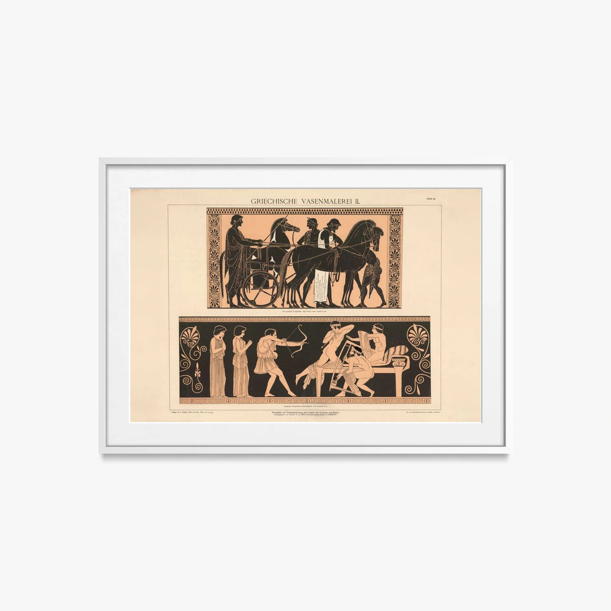 Pittura Vascolare Greca II - A. Pichler's Witwe & Sohn, opera di A. Pichler's Witwe & Sohn (Classici), stampa con passepartout e cornice bianca, 85x60cm