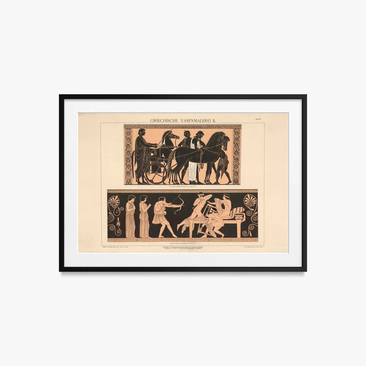 Pittura Vascolare Greca II - A. Pichler's Witwe & Sohn, opera di A. Pichler's Witwe & Sohn (Classici), stampa con passepartout e cornice nera, 85x60cm
