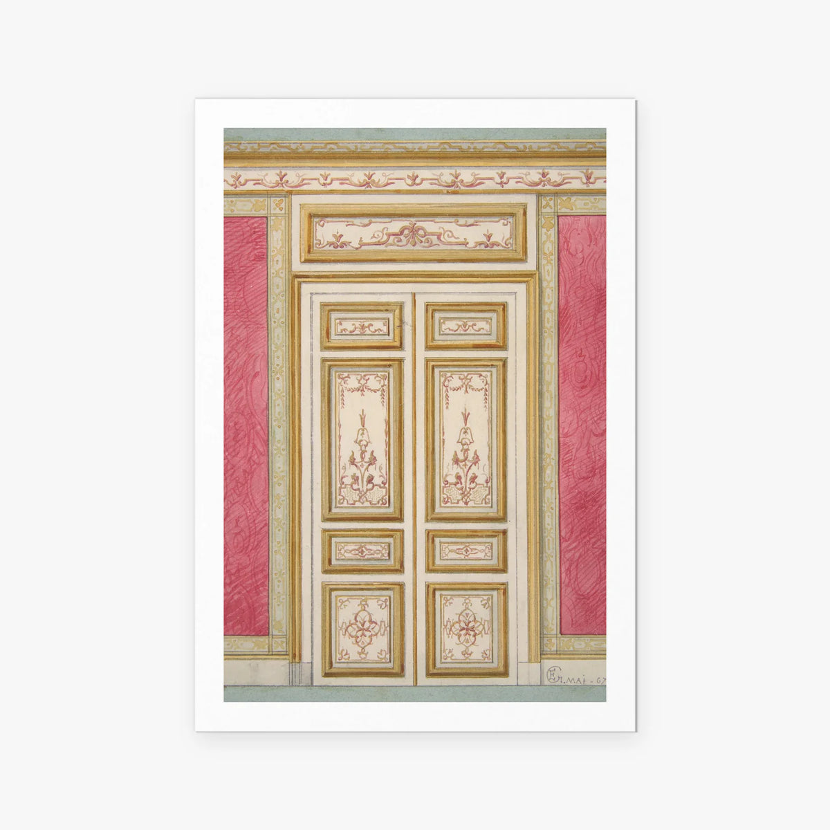 Porta Doppia in Stile Rococò - Jules-Edmond-Charles Lachaise, opera di Jules-Edmond-Charles Lachaise (Classici), stampa artistica su carta, 80x115cm