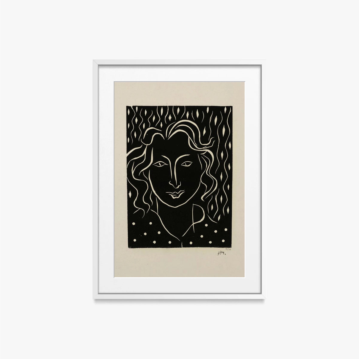Primavera - Henri Matisse, opera di Henri Matisse (Art Déco), stampa con passepartout e cornice bianca, 50x70cm