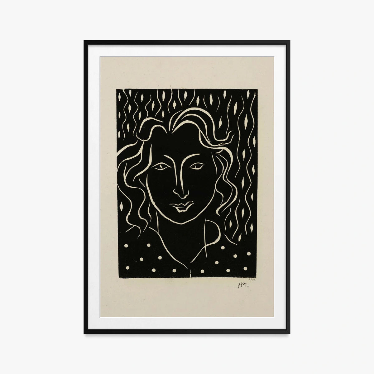 Primavera - Henri Matisse, opera di Henri Matisse (Art Déco), stampa con passepartout e cornice nera, 80x115cm