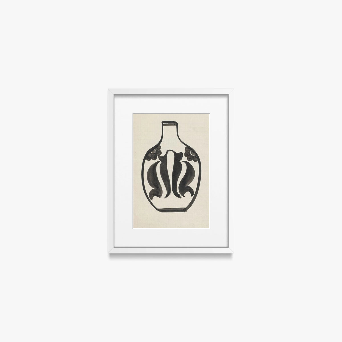 Progetto per un Vaso - Carel Adolph Lion Cachet, opera di Carel Adolph Lion Cachet (Art Nouveau), stampa con passepartout e cornice bianca, 30x40cm