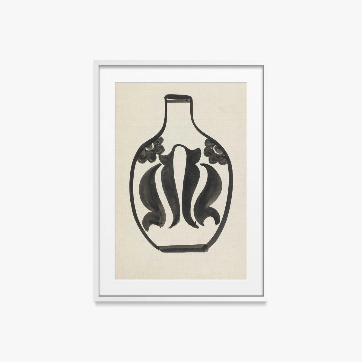 Progetto per un Vaso - Carel Adolph Lion Cachet, opera di Carel Adolph Lion Cachet (Art Nouveau), stampa con passepartout e cornice bianca, 50x70cm