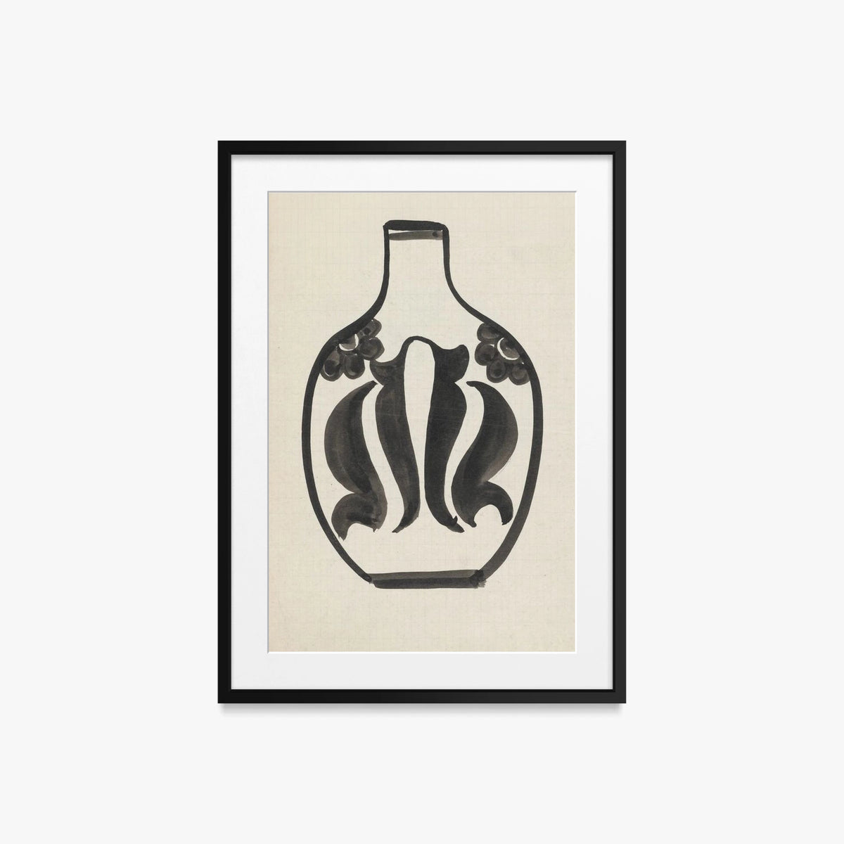 Progetto per un Vaso - Carel Adolph Lion Cachet, opera di Carel Adolph Lion Cachet (Art Nouveau), stampa con passepartout e cornice nera, 50x70cm
