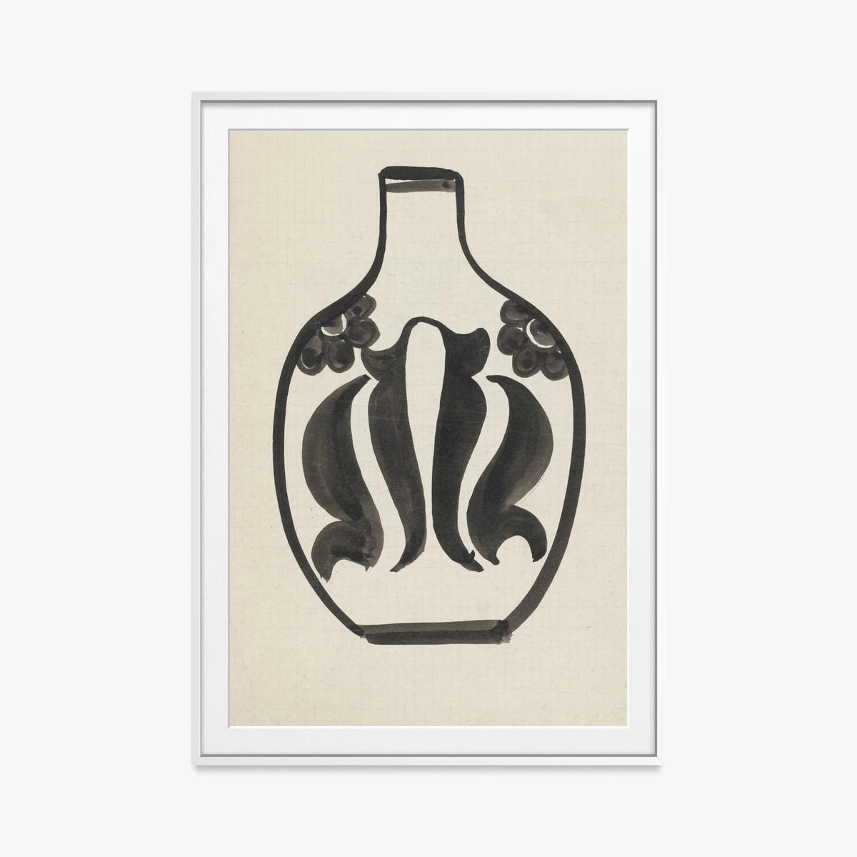 Progetto per un Vaso - Carel Adolph Lion Cachet, opera di Carel Adolph Lion Cachet (Art Nouveau), stampa con passepartout e cornice bianca, 80x115cm