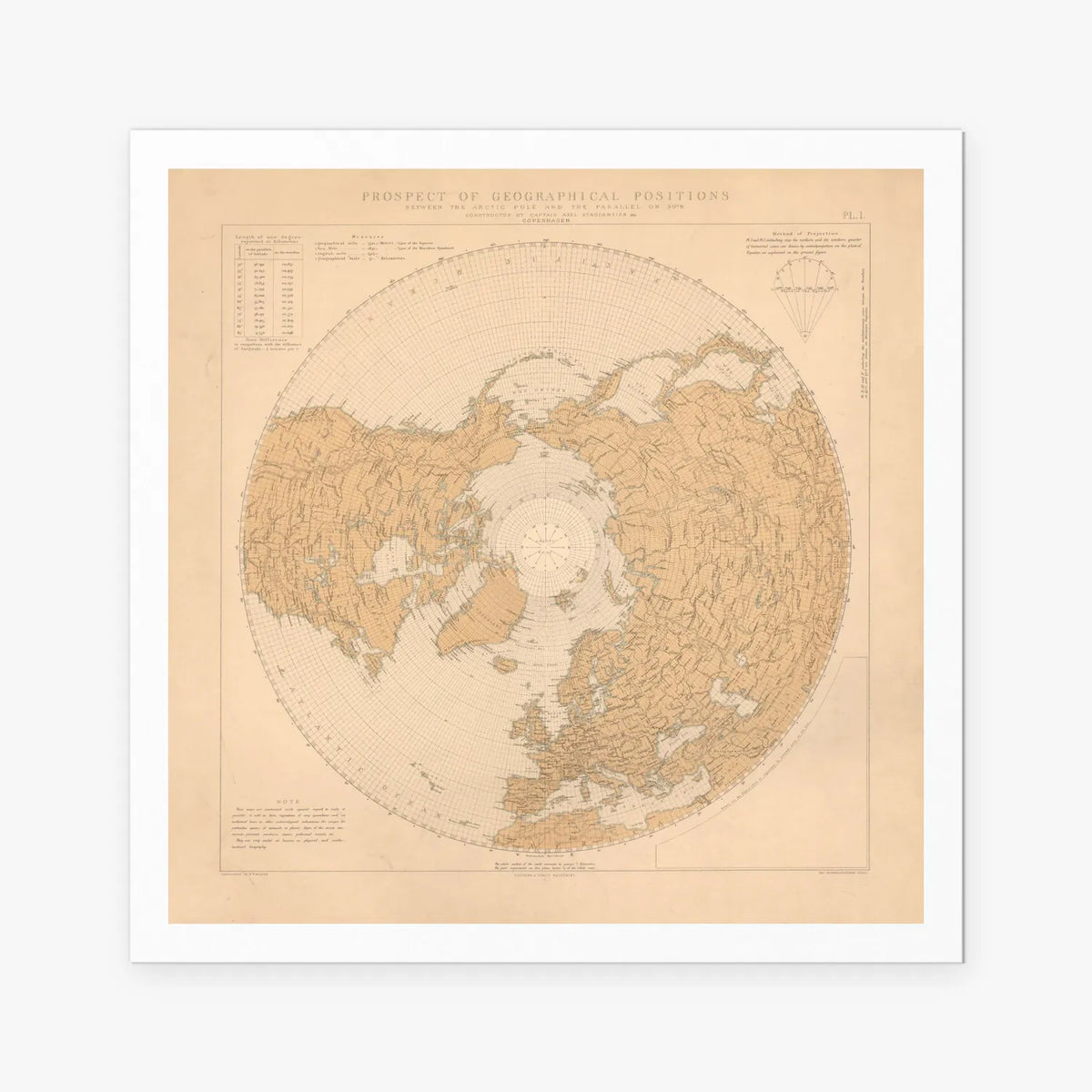 Dal Polo Artico al 30° Nord - Axel Staggemeier, opera di Axel Staggemeier (Illustrazione), stampa artistica su carta, 80x80cm