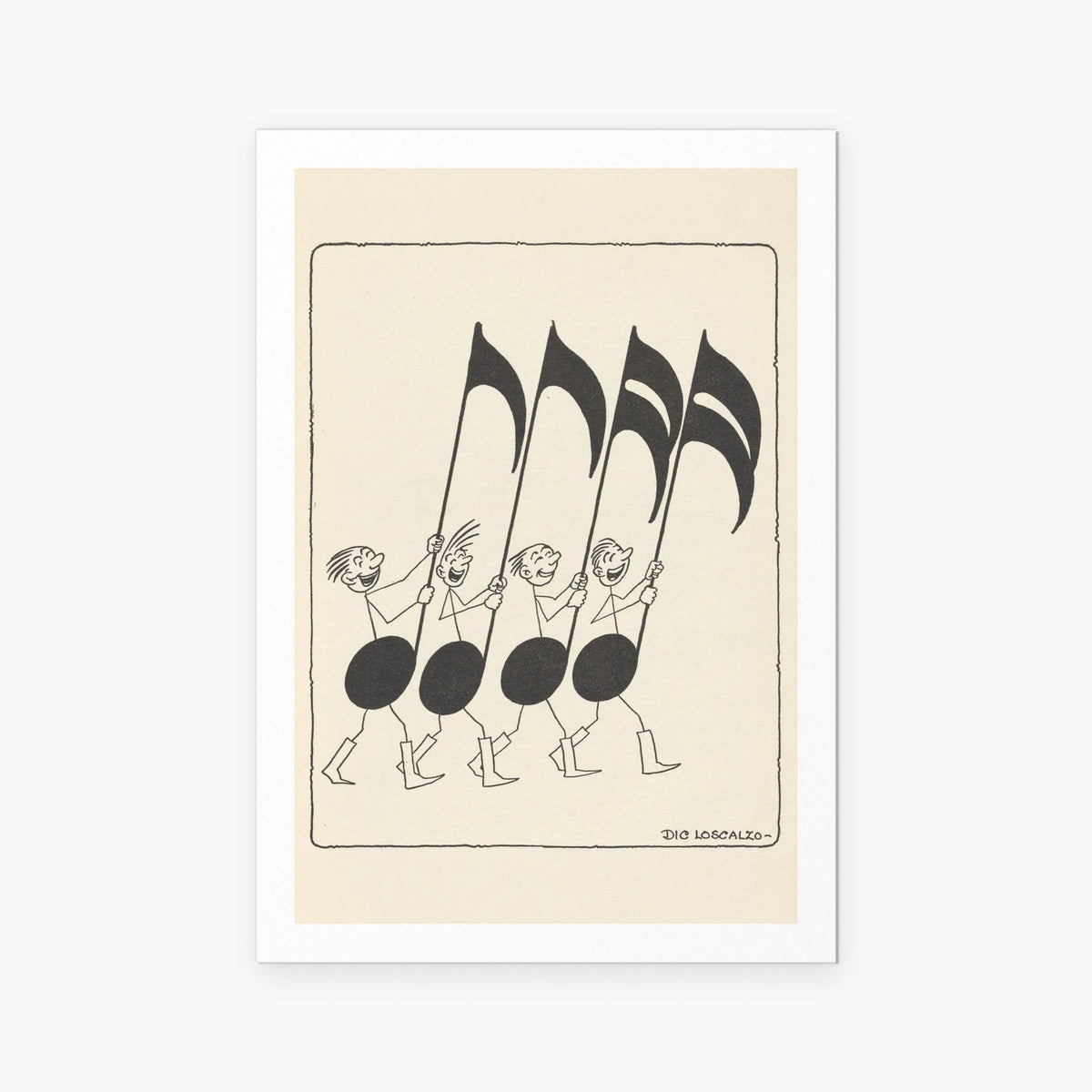 Rime Musicali, Tav. 5 - Dic Loscalzo, opera di Dic Loscalzo (Illustrazione), stampa artistica su carta, 80x115cm