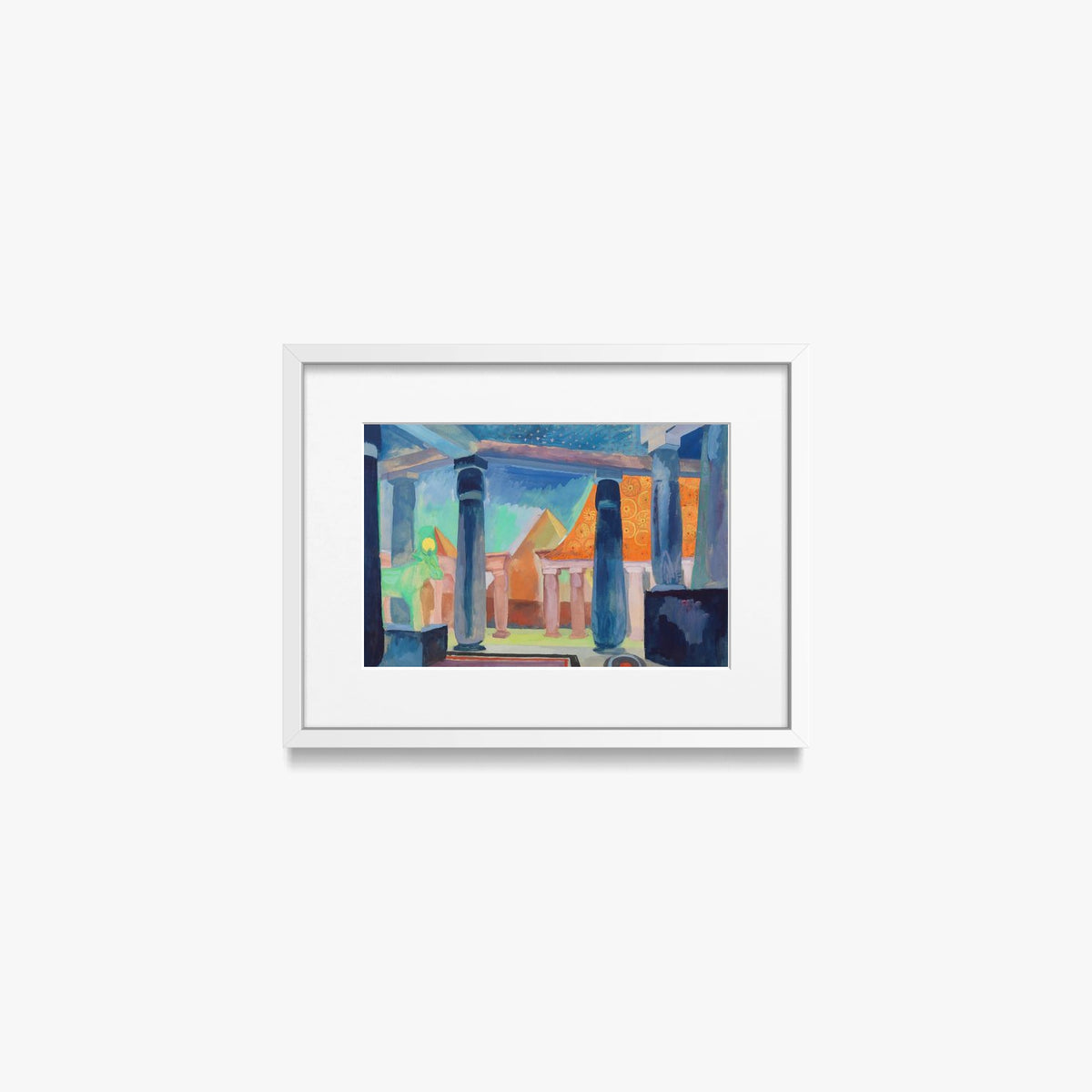 Scenografia per l'Oggetto Cleopatra - Robert Delaunay, opera di Robert Delaunay (Art Déco), stampa con passepartout e cornice bianca, 40x30cm