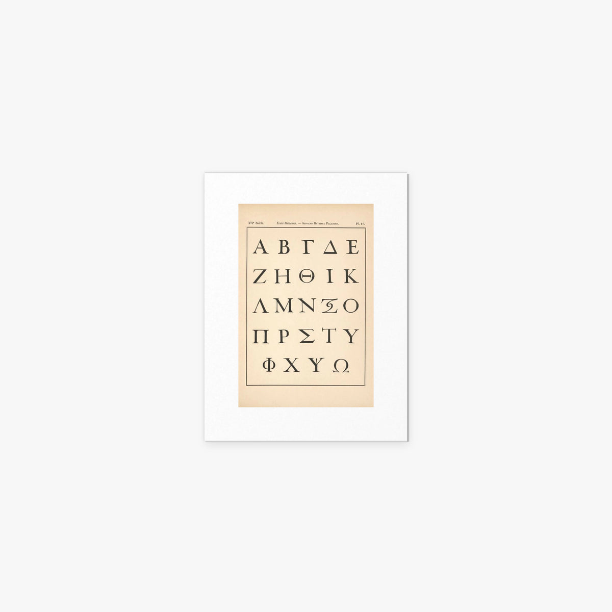 Alfabeto Greco - Alfred Prunaire, opera di Alfred Prunaire (Classici), stampa artistica su carta, 30x40cm