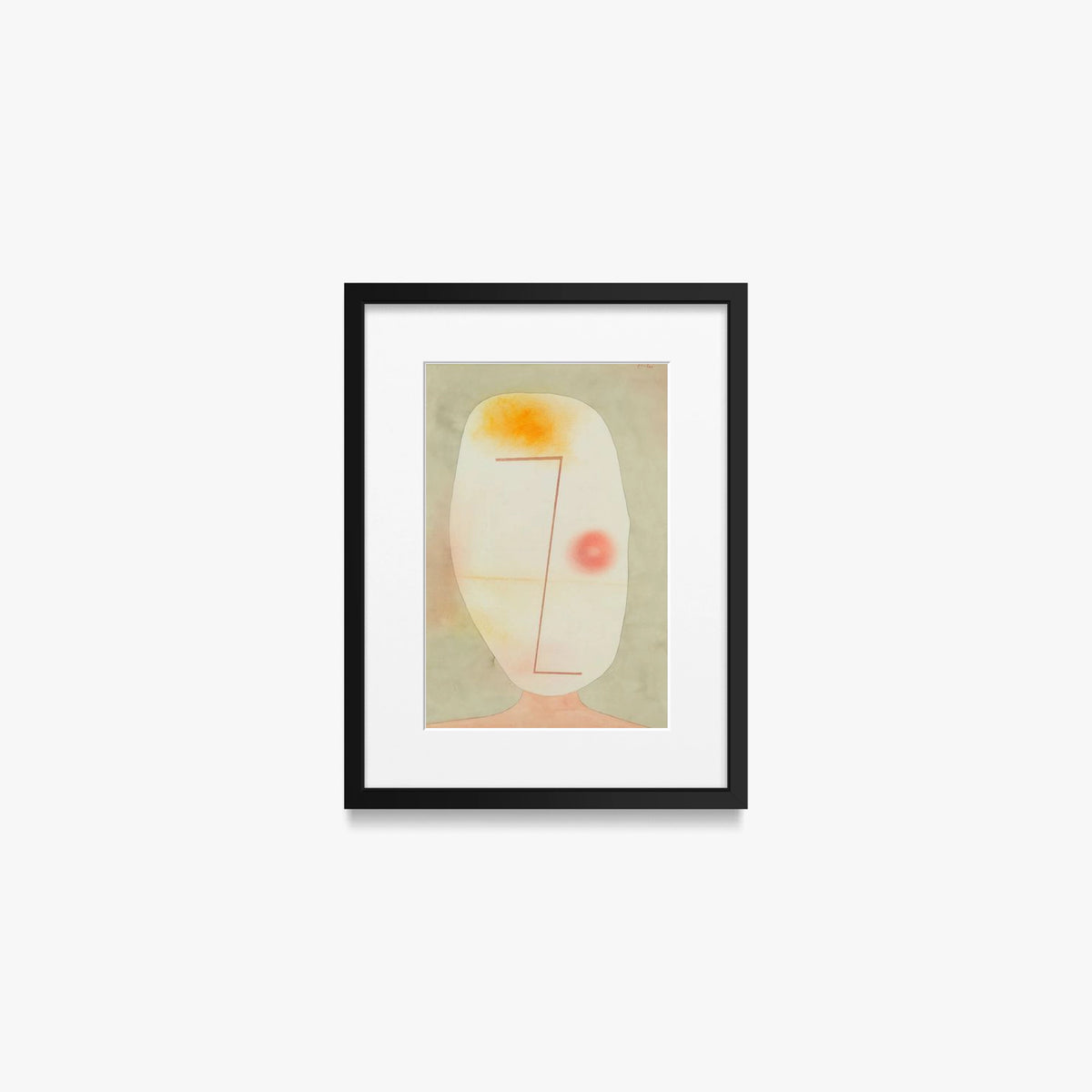 Senza Titolo, Testa - Paul Klee, opera di Paul Klee (Avanguardie), stampa con passepartout e cornice nera, 30x40cm