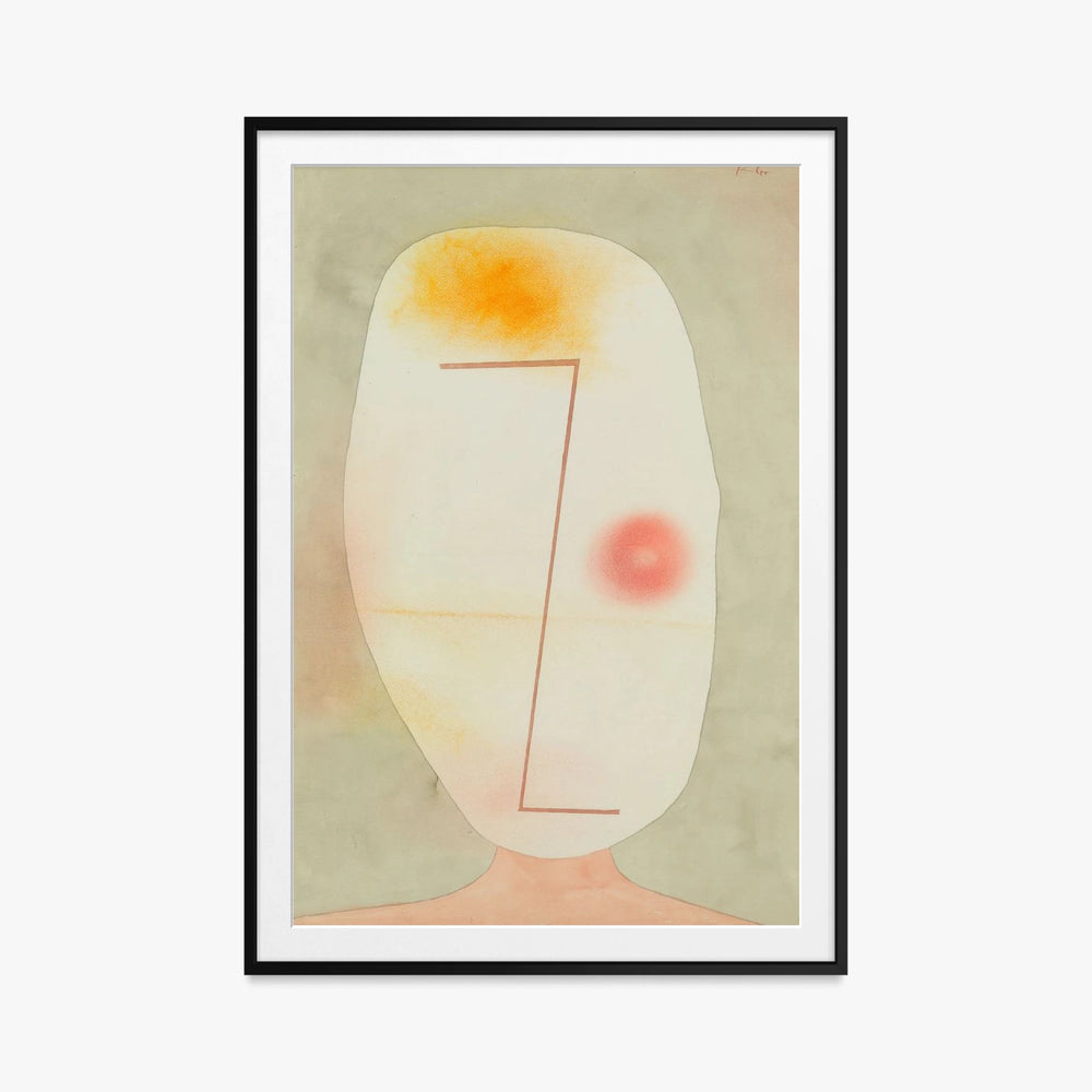 Senza Titolo, Testa - Paul Klee, opera di Paul Klee (Avanguardie), stampa con passepartout e cornice nera, 80x115cm