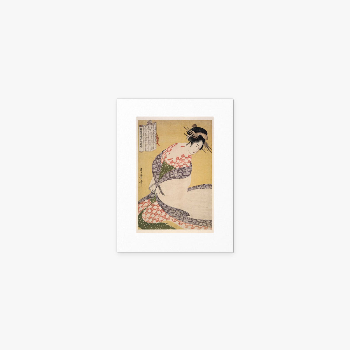 Il Soprabito Bianco - Kitagawa Utamaro, opera di Kitagawa Utamaro (Ukiyo-e), stampa artistica su carta, 30x40cm