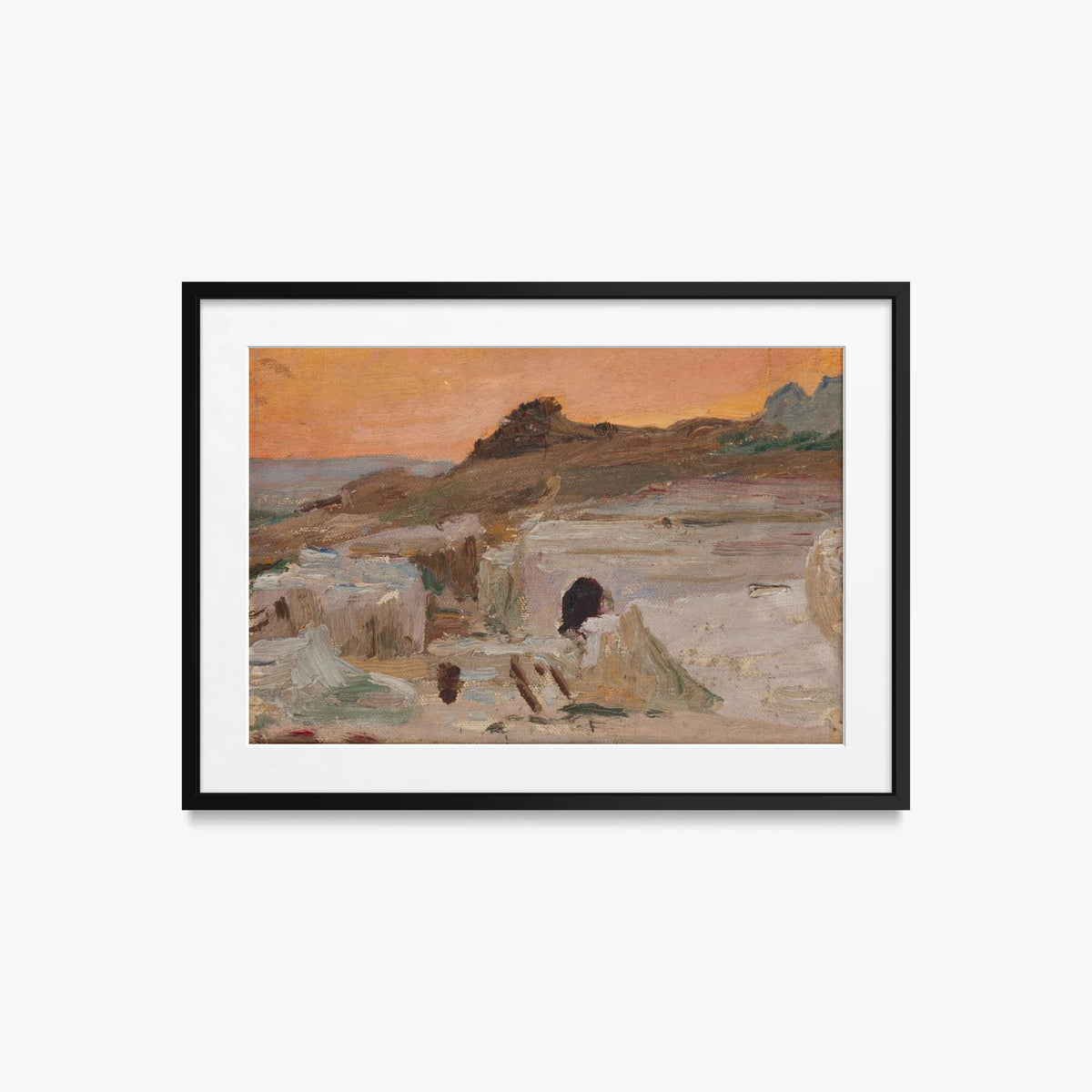 Siracusa (Il Teatro Greco, Sera) - Jan Ciągliński, opera di Jan Ciągliński (Egittologia), stampa con passepartout e cornice nera, 70x50cm
