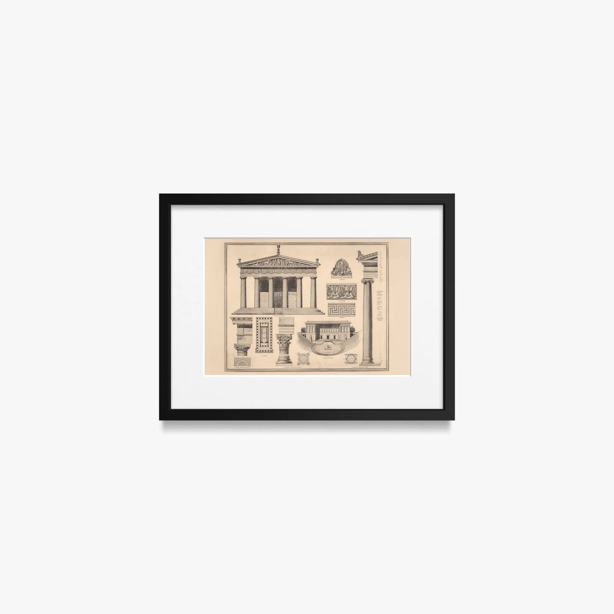 Stile Greco - Ferdinand Hirt & Sohn, opera di Ferdinand Hirt & Sohn (Classici), stampa con passepartout e cornice nera, 40x30cm