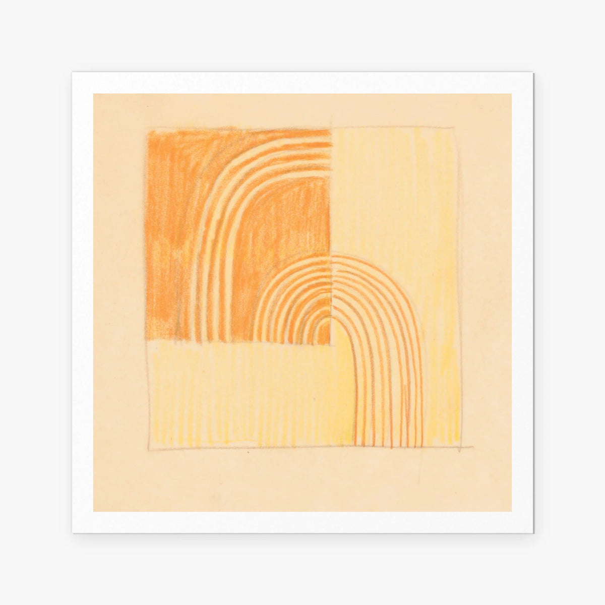 Intarsio Arancione e Giallo - Winold Reiss, opera di Winold Reiss (Art Déco), stampa artistica su carta, 80x80cm