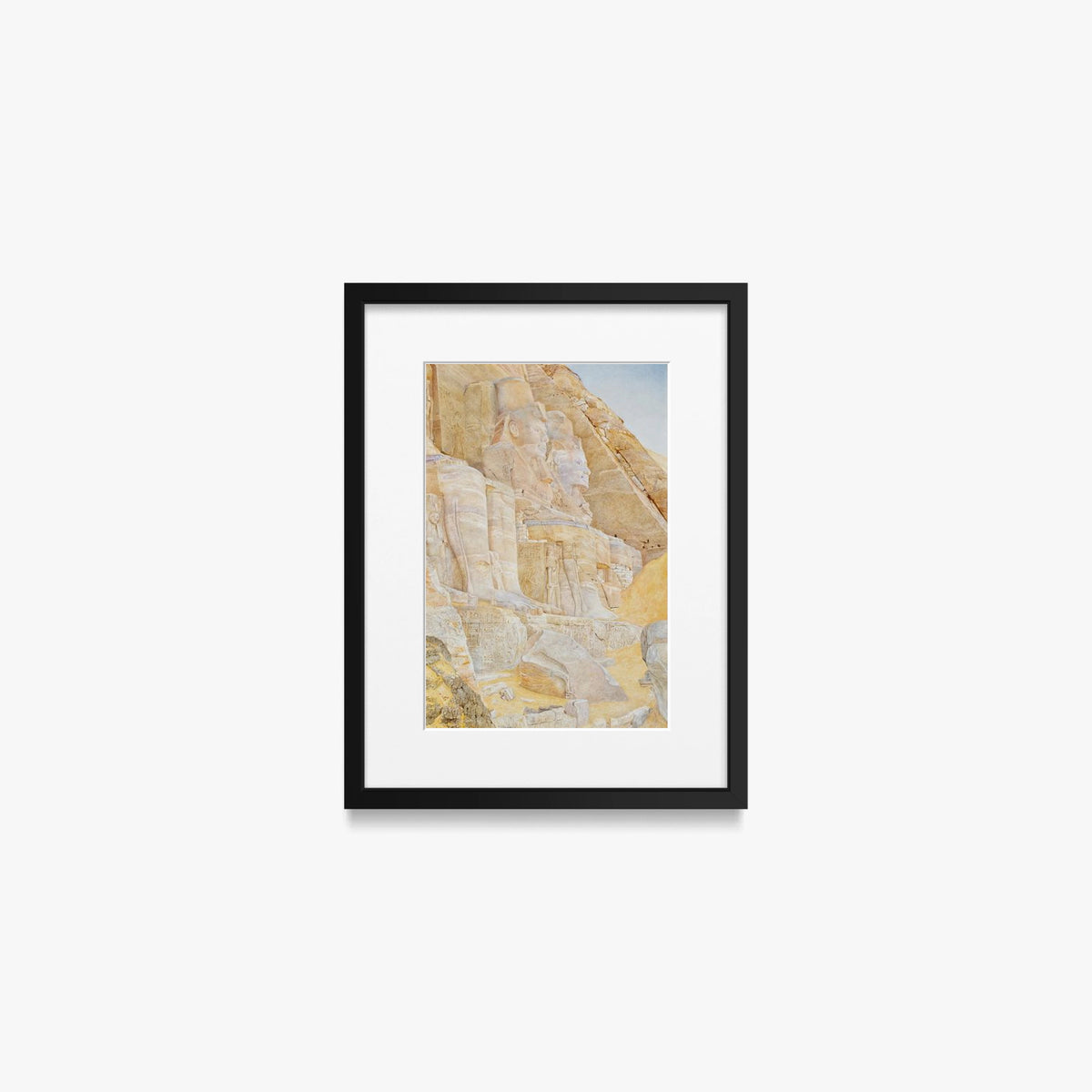 Tempio di Ramses II - Henry Roderick Newman, opera di Henry Roderick Newman (Egittologia), stampa con passepartout e cornice nera, 30x40cm
