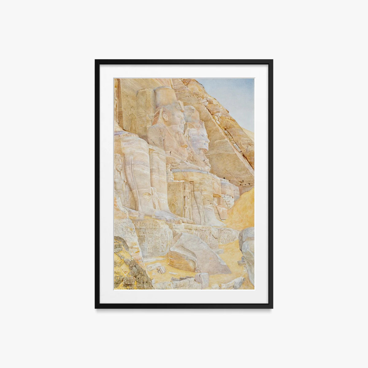 Tempio di Ramses II - Henry Roderick Newman, opera di Henry Roderick Newman (Egittologia), stampa con passepartout e cornice nera, 60x85cm
