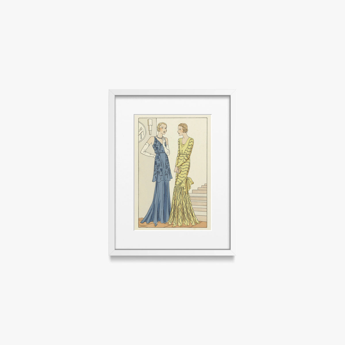Tendresse, Modello Brandt - Anonimo, opera di Anonimo (Art Déco), stampa con passepartout e cornice bianca, 30x40cm