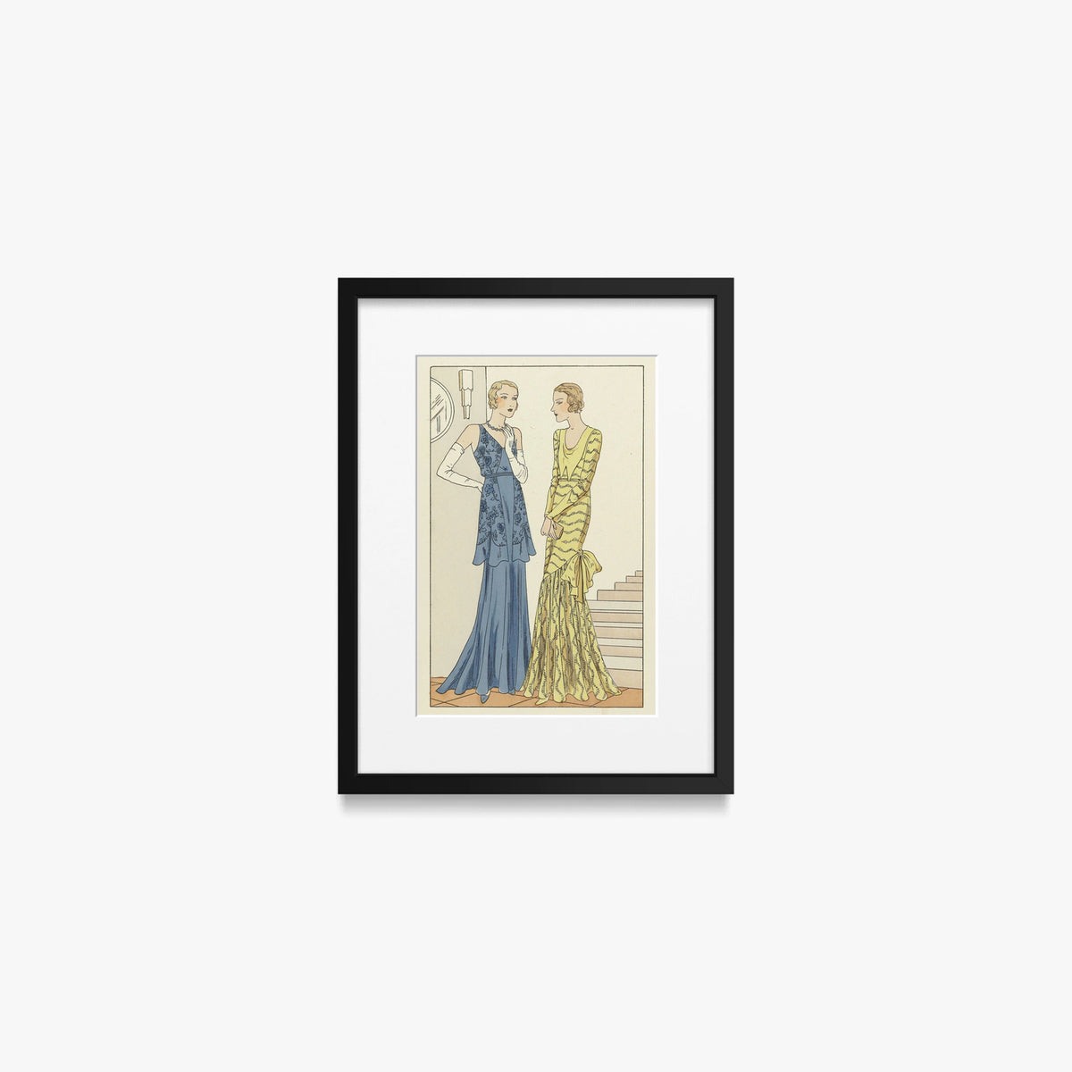 Tendresse, Modello Brandt - Anonimo, opera di Anonimo (Art Déco), stampa con passepartout e cornice nera, 30x40cm