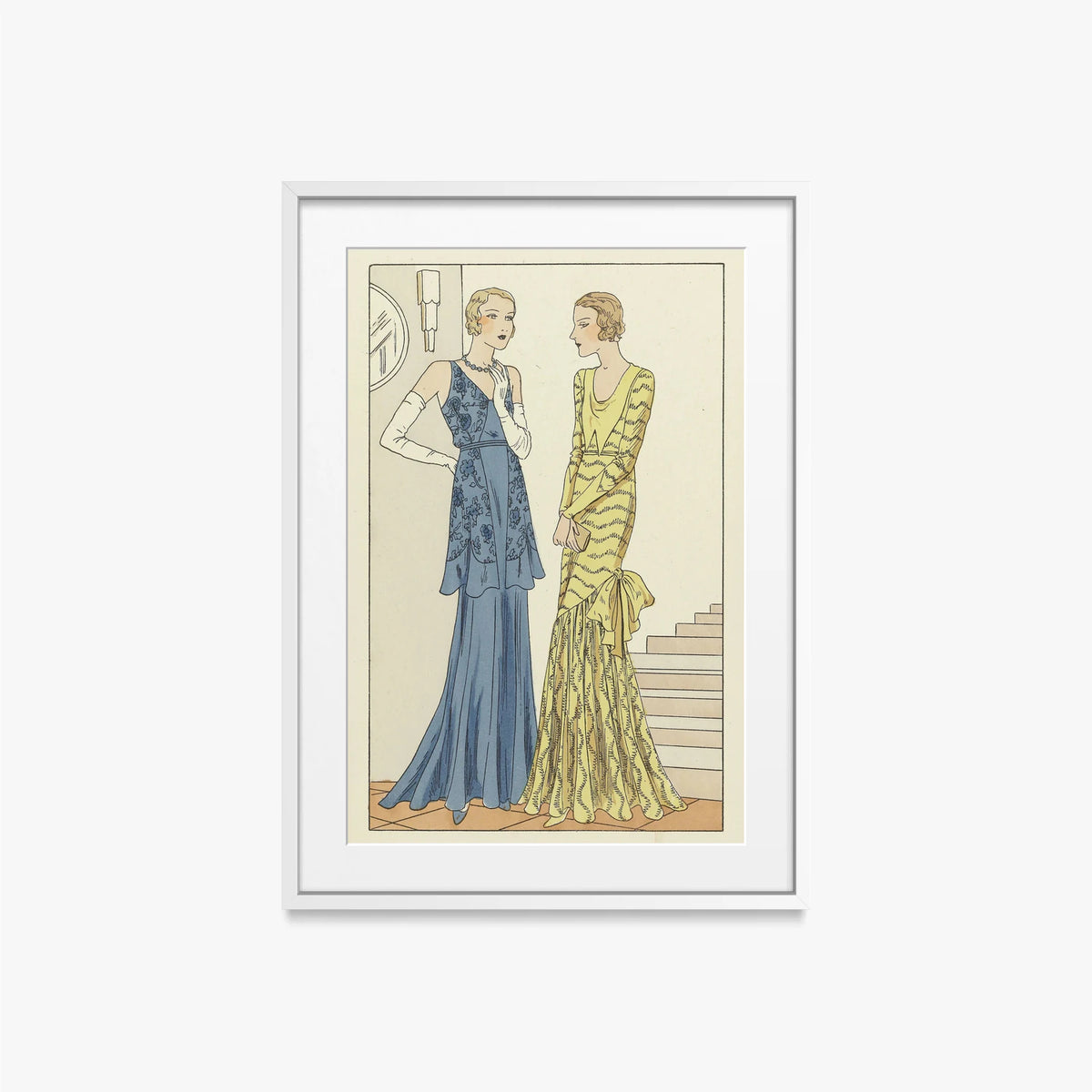 Tendresse, Modello Brandt - Anonimo, opera di Anonimo (Art Déco), stampa con passepartout e cornice bianca, 50x70cm