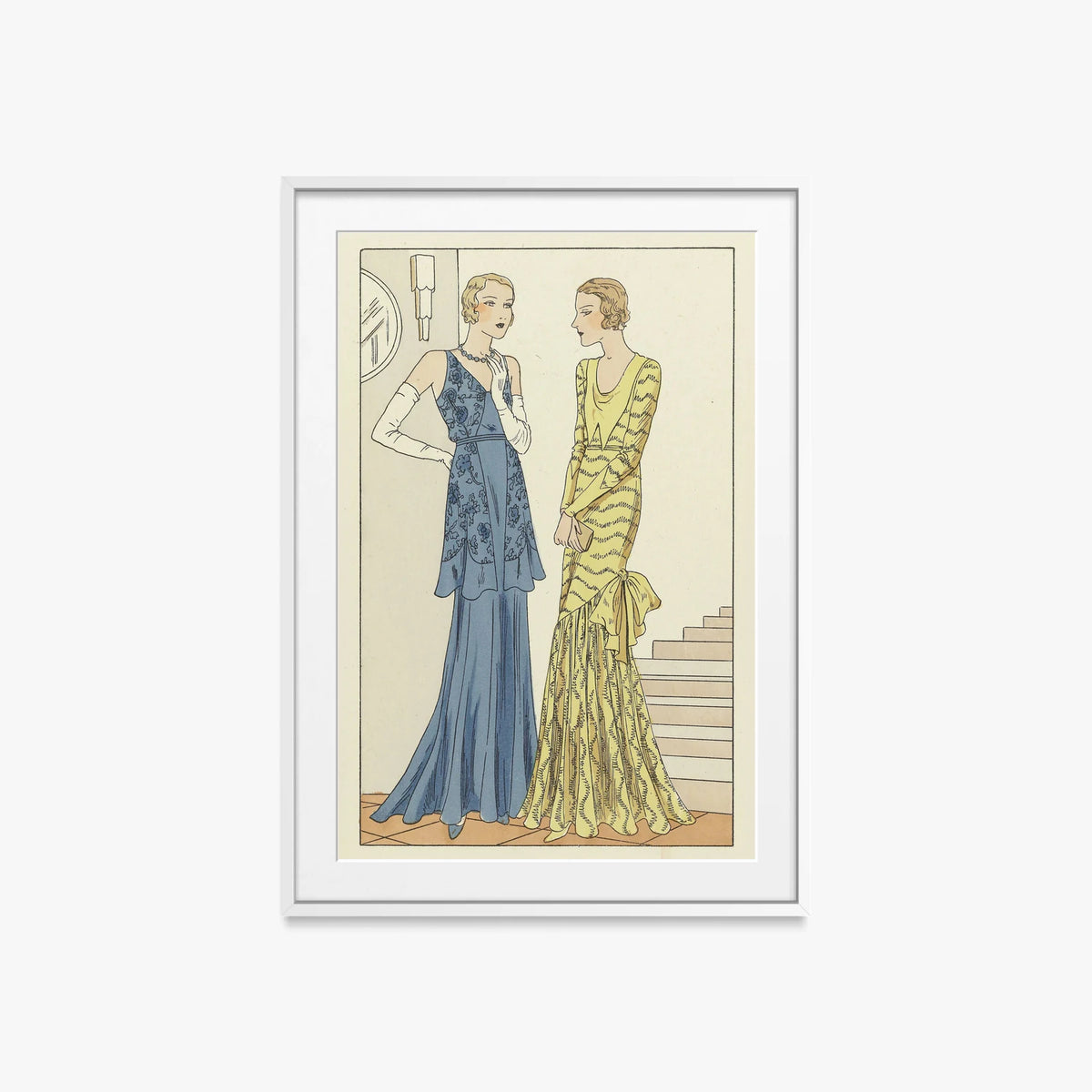 Tendresse, Modello Brandt - Anonimo, opera di Anonimo (Art Déco), stampa con passepartout e cornice bianca, 60x85cm