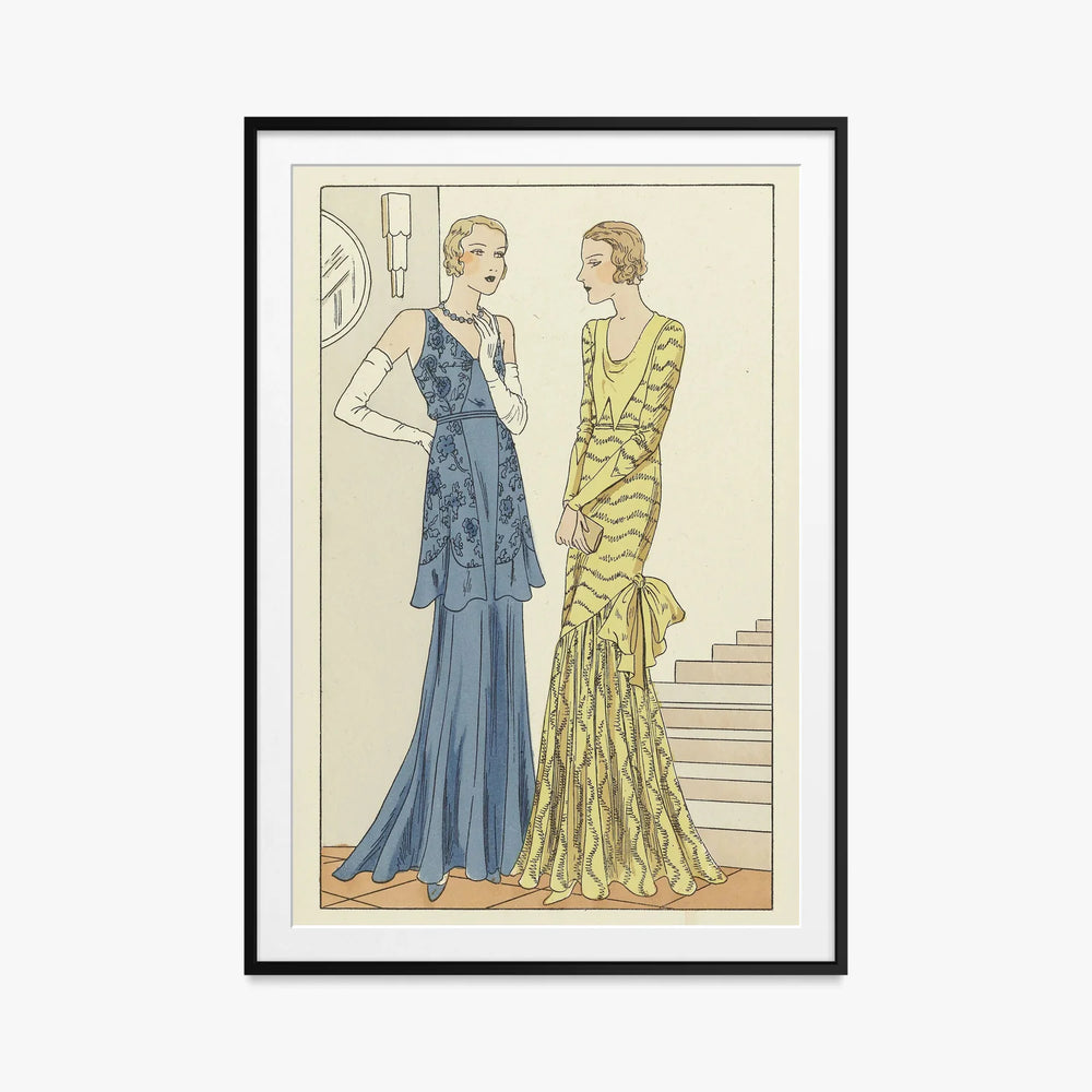 Tendresse, Modello Brandt - Anonimo, opera di Anonimo (Art Déco), stampa con passepartout e cornice nera, 80x115cm