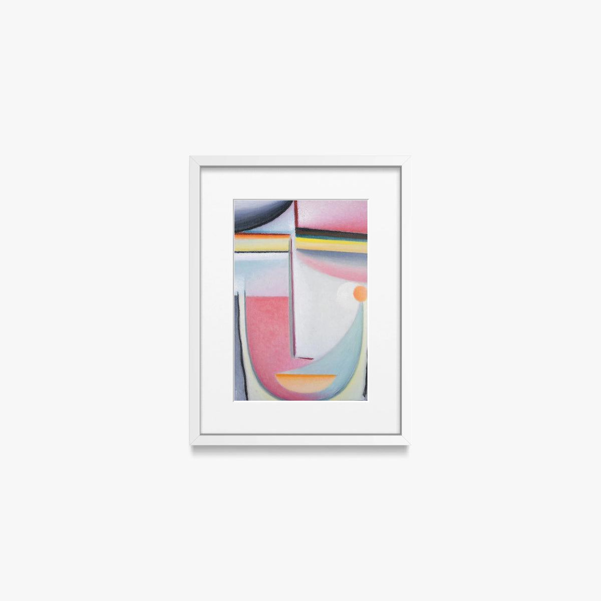 Testa Astratta, Sinfonia in Rosa - Alexej von Jawlensky, opera di Alexej von Jawlensky (Espressionismo), stampa con passepartout e cornice bianca, 30x40cm