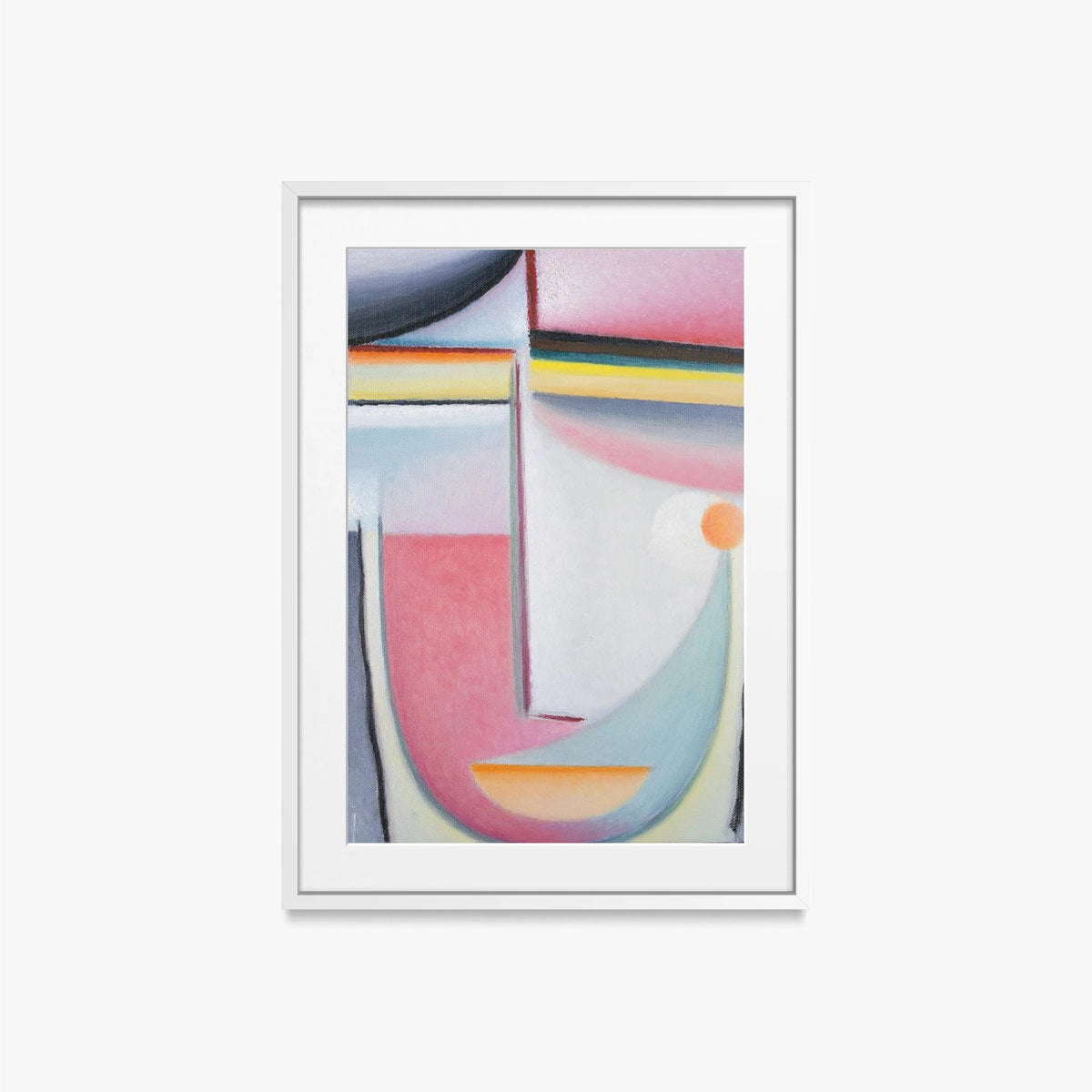 Testa Astratta, Sinfonia in Rosa - Alexej von Jawlensky, opera di Alexej von Jawlensky (Espressionismo), stampa con passepartout e cornice bianca, 50x70cm