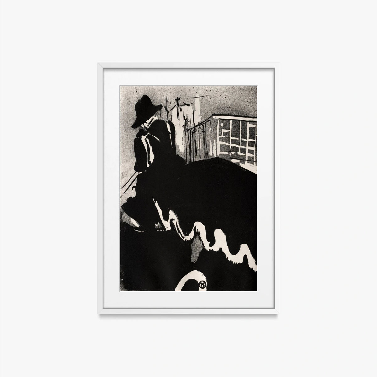 Ultima Ballata - Henri de Toulouse-Lautrec, opera di Henri de Toulouse-Lautrec (Post-Impressionismo), stampa con passepartout e cornice bianca, 50x70cm