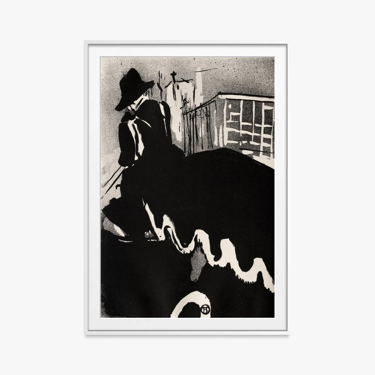 Ultima Ballata - Henri de Toulouse-Lautrec, opera di Henri de Toulouse-Lautrec (Post-Impressionismo), stampa con passepartout e cornice bianca, 80x115cm