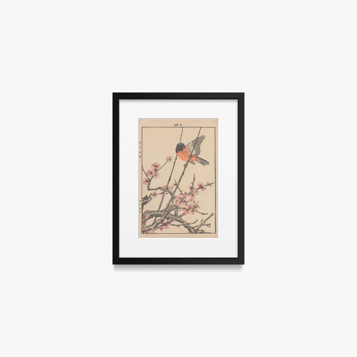 Album di Fiori e Uccelli di Keinen, Tav. 47 - Imao Keinen, opera di Imao Keinen (Ukiyo-e), stampa con passepartout e cornice nera, 30x40cm
