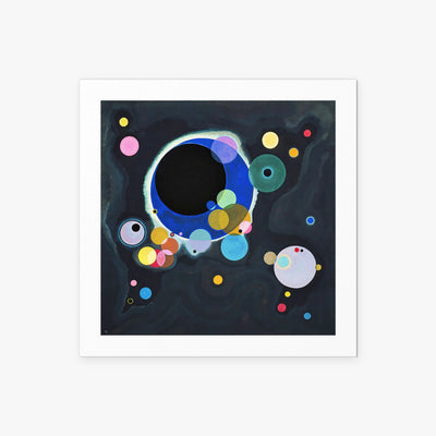 Alcuni Cerchi - Wassily Kandinsky, opera di Wassily Kandinsky (Astrattismo), stampa artistica su carta, 50x50cm