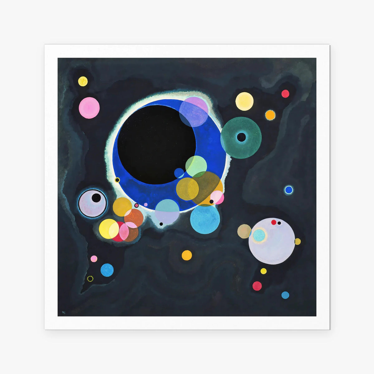Alcuni Cerchi - Wassily Kandinsky, opera di Wassily Kandinsky (Astrattismo), stampa artistica su carta, 80x80cm