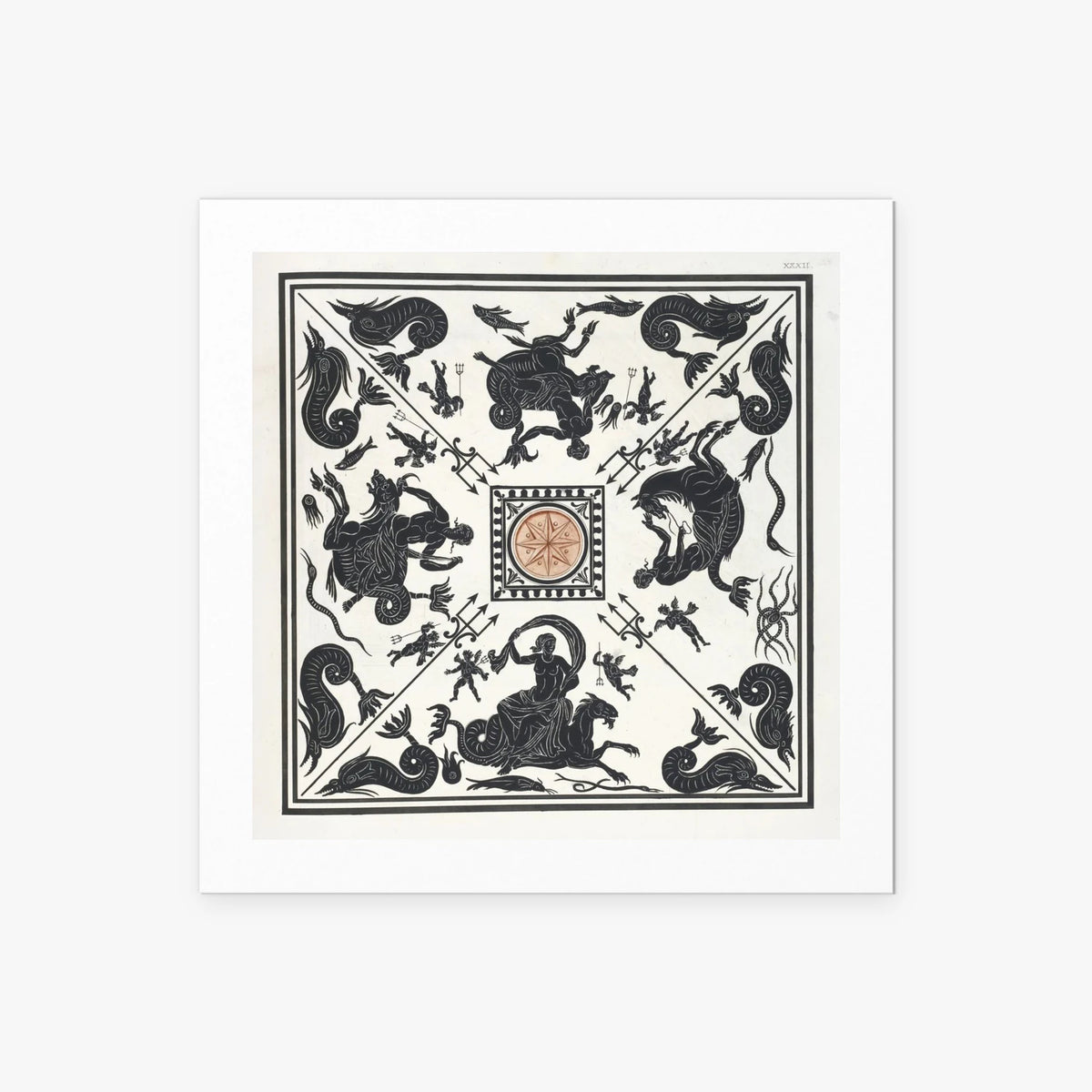Antico Pavimento a Mosaico - Pierre Jean Mariette, opera di Pierre Jean Mariette (Art Nouveau), stampa artistica su carta, 50x50cm