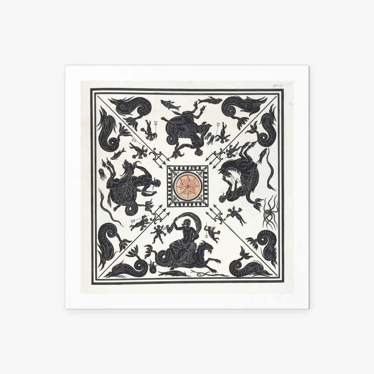 Antico Pavimento a Mosaico - Pierre Jean Mariette, opera di Pierre Jean Mariette (Art Nouveau), stampa artistica su carta, 60x60cm