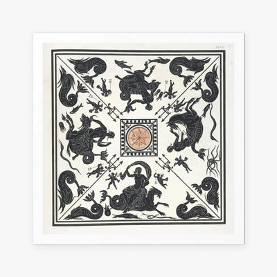Antico Pavimento a Mosaico - Pierre Jean Mariette, opera di Pierre Jean Mariette (Art Nouveau), stampa artistica su carta, 80x80cm