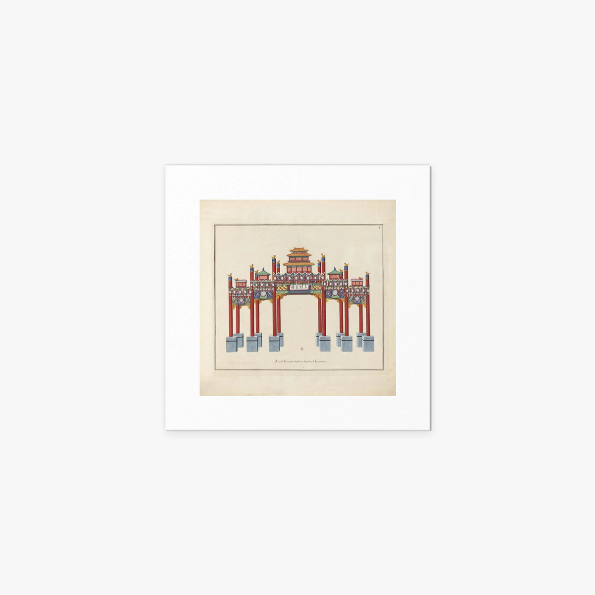 Arco di Trionfo con Fuochi - Arcs de Triomphe et Berceaux Chinois, opera di Arcs de Triomphe et Berceaux Chinois (Art Nouveau), stampa artistica su carta, 40x40cm