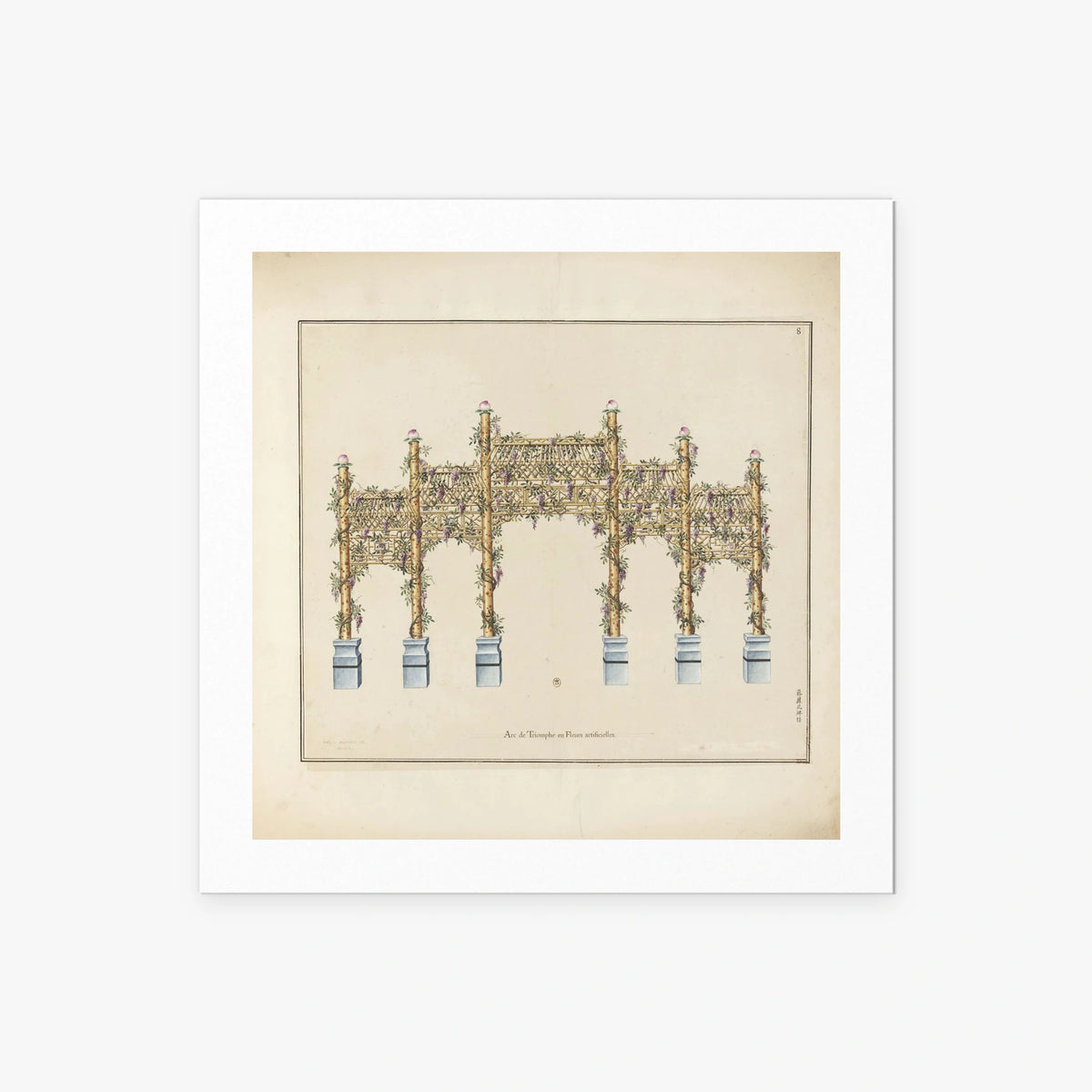 Arco di Trionfo in Fiori - Arcs de Triomphe et Berceaux Chinois, opera di Arcs de Triomphe et Berceaux Chinois (Art Nouveau), stampa artistica su carta, 50x50cm