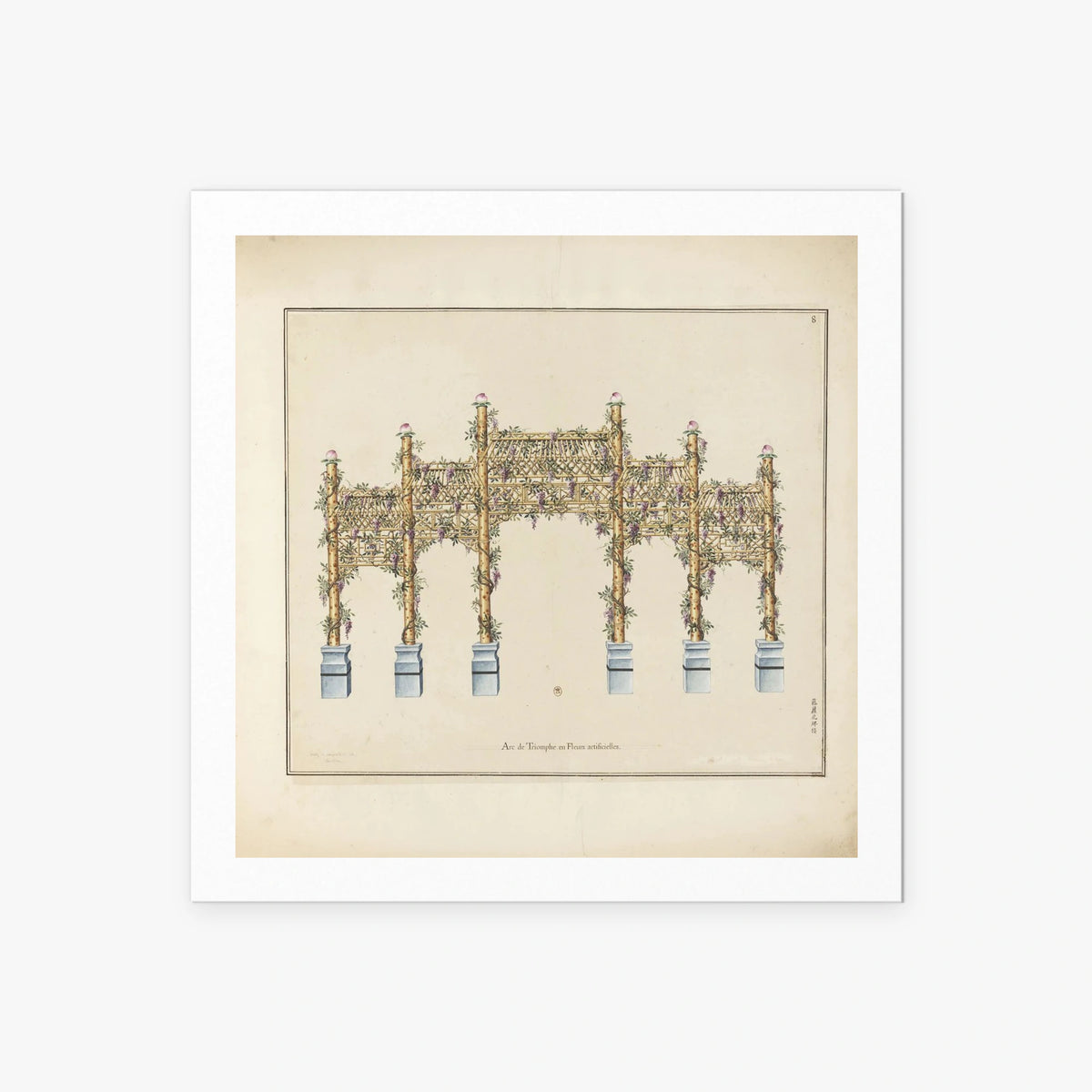 Arco di Trionfo in Fiori - Arcs de Triomphe et Berceaux Chinois, opera di Arcs de Triomphe et Berceaux Chinois (Art Nouveau), stampa artistica su carta, 60x60cm