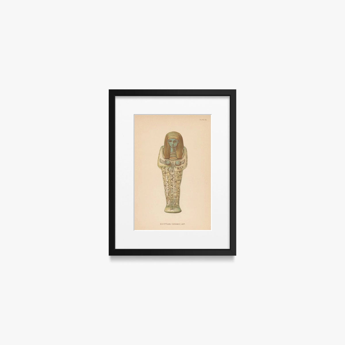 Arte Ceramica Egizia, Tav. 7 - Henry Wallis, opera di Henry Wallis (Egittologia), stampa con passepartout e cornice nera, 30x40cm