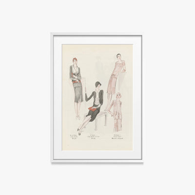 Arte, Gusto, Bellezza n. 106 - J. Dory, opera di J. Dory (Art Déco), stampa con passepartout e cornice bianca, 50x70cm