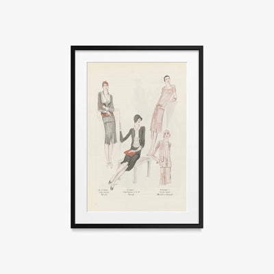 Arte, Gusto, Bellezza n. 106 - J. Dory, opera di J. Dory (Art Déco), stampa con passepartout e cornice nera, 50x70cm