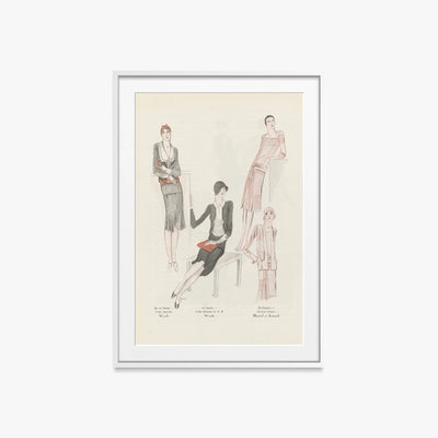 Arte, Gusto, Bellezza n. 106 - J. Dory, opera di J. Dory (Art Déco), stampa con passepartout e cornice bianca, 60x85cm