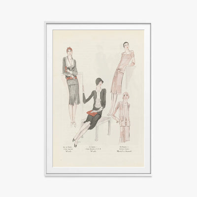 Arte, Gusto, Bellezza n. 106 - J. Dory, opera di J. Dory (Art Déco), stampa con passepartout e cornice bianca, 80x115cm