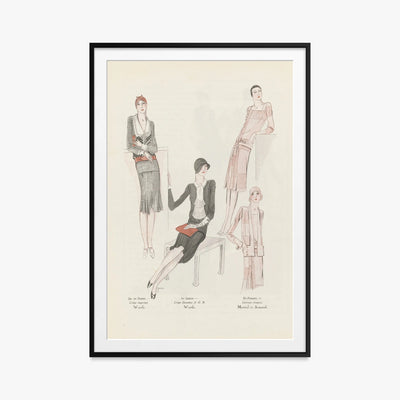 Arte, Gusto, Bellezza n. 106 - J. Dory, opera di J. Dory (Art Déco), stampa con passepartout e cornice nera, 80x115cm