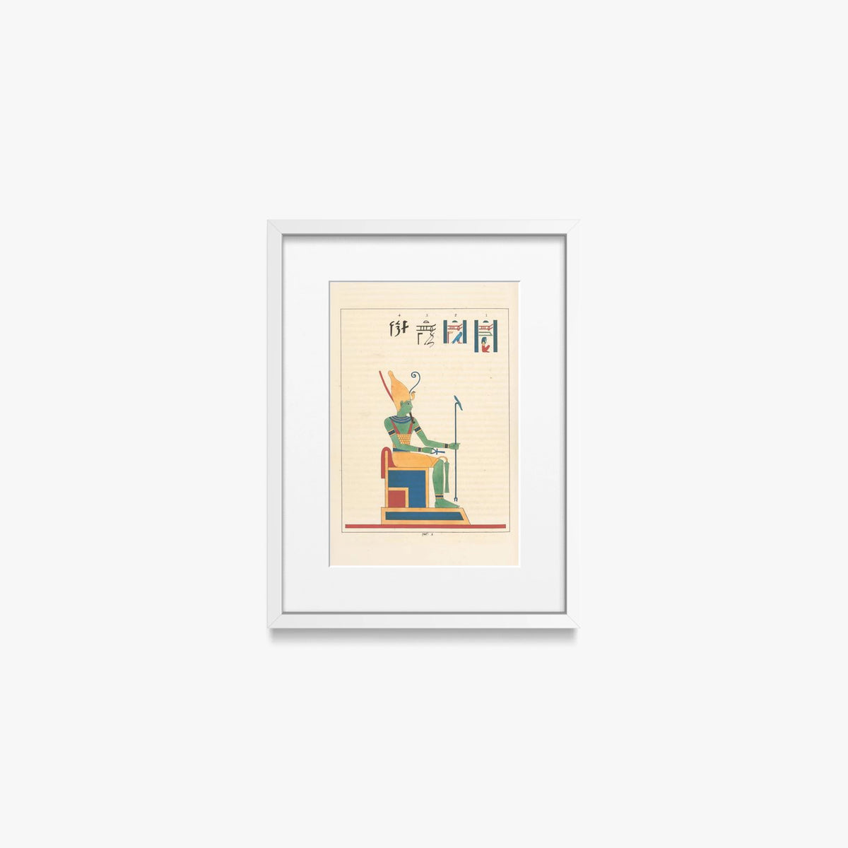 Atum, Airone, 2 - Léon Jean Joseph Dubois, opera di Léon Jean Joseph Dubois (Egittologia), stampa con passepartout e cornice bianca, 30x40cm
