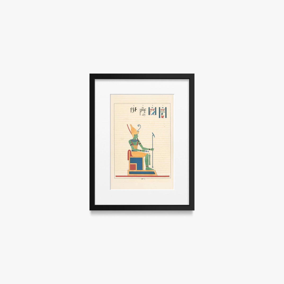 Atum, Airone, 2 - Léon Jean Joseph Dubois, opera di Léon Jean Joseph Dubois (Egittologia), stampa con passepartout e cornice nera, 30x40cm