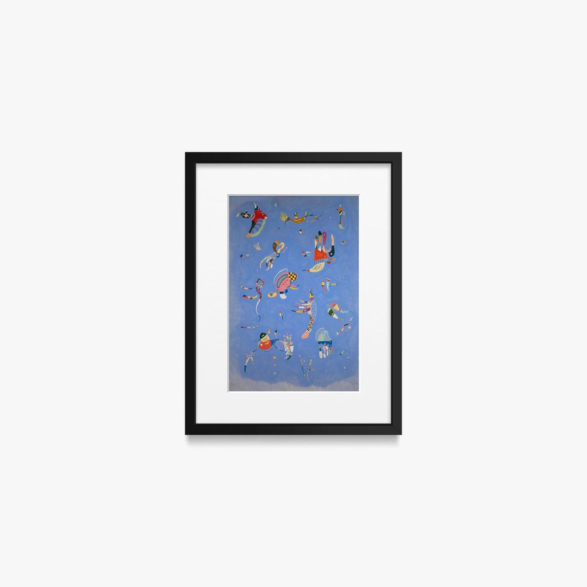 Azzurro Cielo - Wassily Kandinsky, opera di Wassily Kandinsky (Astrattismo), stampa con passepartout e cornice nera, 30x40cm
