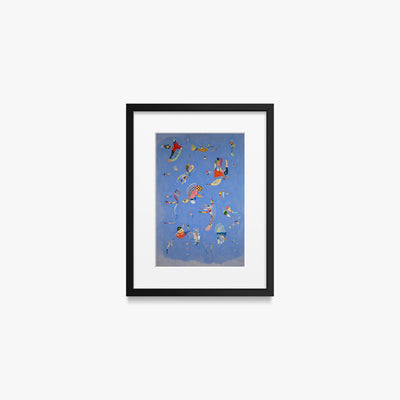 Azzurro Cielo - Wassily Kandinsky, opera di Wassily Kandinsky (Astrattismo), stampa con passepartout e cornice nera, 30x40cm